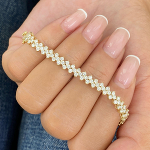 กำไลเพชรแท้เพาะเลี้ยงในห้องปฏิบัติการ ทอง 10K 14K 18K ได้รับการรับรองจาก IGI เครื่องประดับที่ได้รับการรับรองมาตรฐาน ทองคำสีเหลือง สีโรสโกลด์ สีขาว ของขวัญสุดหรู - Product Image 2