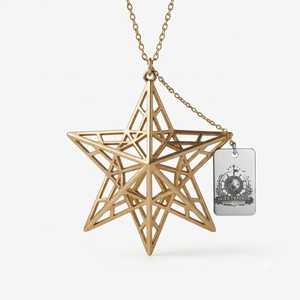 Colgante de estrella de latón martillado, adorno metálico para espacios interiores, ambiente festivo y decoraciones de temporada - Product Image 3