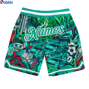 Pantalones Cortos de Playa para Hombre, Transpirables, Sublimados Personalizados, de Poliéster, Holgados, con Estampado Completo, de Malla, para Entrenamiento - Product Image 6