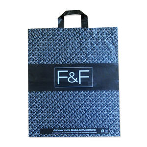 Soft Loop Tri Fold Custom Logo Printed PE Plastic <b>Packaging</b> Reusable Shopping <b>Bags</b> Factory Price for Supermarket Use - Product Image 2