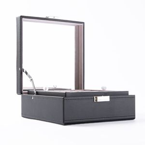 Scatola Portagioie Personalizzabile in Pelle PU con 50 Scomparti, 2 Strati Rimovibili, Grande Specchio e Design Semplice - Product Image 4