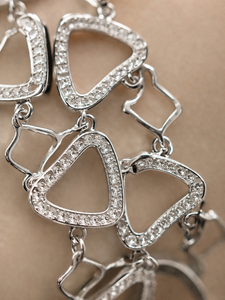 Pulsera de cadena de aleación plateada geométrica para mujer, regalo de joyería clásica de moda - Product Image 3