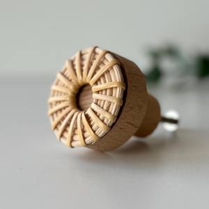 Tiradores para puertas de muebles, pomo de tirador de ratán, cajones, armarios, con tornillos - Product Image 5