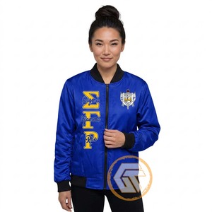 Veste universitaire personnalisée Sigma Gamma Rho, matelassée et brodée, de haute qualité, respirante, coupe-vent, imperméable, en soie pour femmes - Product Image 1