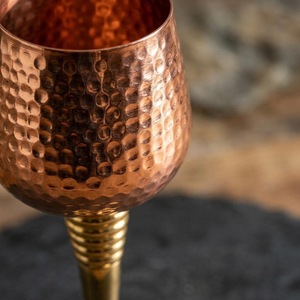 Verre à vin en cuivre martelé ILAHI, écologique, portable, moderne, avec couvercles, emballage en boîte blanche, pour la maison, l'hôtel, les fêtes - Product Image 6
