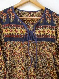 ชุดเดรสยาวผ้าชีฟองคอวีระบายอากาศสำหรับผู้หญิงพิมพ์ลายดอกไม้แขนยาวผ้าชีฟองคอตตอนสินค้าออกใหม่ฤดูร้อน - Product Image 2