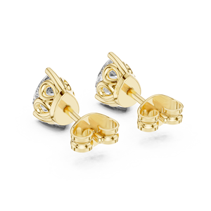 CLASSIC 0.37CT PEAR CUT LAB GROWN DIAMOND EACH STUDS <b>SET</b> IN 18KT YELLOW GOLD FOR ENGAGEMENT WEDDING <b>VALENTINE</b> <b>GIFT</b> EVERYDAY WEAR - Product Image 2
