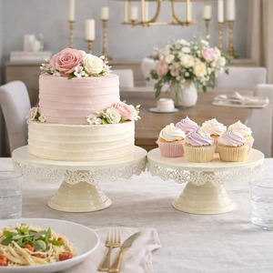 Wholesale White Iron Handmade Adjustable Eco-Friendly <b>Cake</b> Display Pedestal <b>Stand</b> for Cupcakes Pastries Desserts Wedding Buffet - Product Image 2