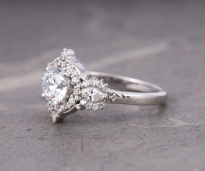 Bague de fiançailles en diamant de laboratoire couleur fantaisie, or massif 14 carats, sertissage clos, diamant marron taille coussin cultivé en laboratoire IGI, gravé à la main, unique - Product Image 2