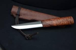 Hunting Knife With Wood Handle Drop Point Blade Stainless Steel Straight Edge <b>Leather</b> Sheath Outdoor Survival <b>Tool</b> - Product Image 3