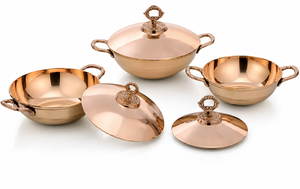 Steel <b>Copper</b> Set of 1 Dish Serving Handi 750 ML Eco-Friendly Stocked <b>Utensils</b> - Product Image 3