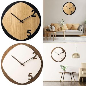 Natural Wooden <b>Clock</b> Low Cost Handmade <b>Wall</b> <b>Clock</b> for Living Room <b>Bedroom</b> Office and Gift Decoration - Product Image 2