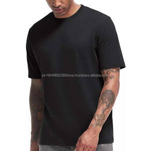 T-shirts de qualité supérieure en coton respirant à manches courtes et col rond, couleur noire personnalisée OEM, pour vêtements pour hommes, tailles grandes - Product Image 6