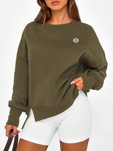 Sudadera Oversize de Felpa Francesa para Mujer, Cuello Redondo, Hombros Caídos, Puños Acanalados, Logotipo en el Pecho, Fabricación Personalizada - Product Image 4