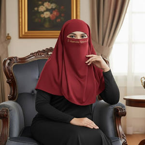Hijab instantané de haute qualité, base pakistanaise, avec bouton, et foulard personnalisé avec logo, masque hijab niqab respirant en Nida - Product Image 4