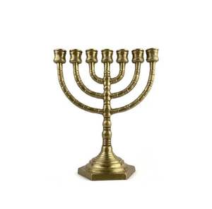 Menorá para la Mesa, Decorativa, para la Adoración Judía, Templo Sincrona, Portavelas de Hanukkah con el Símbolo de la Estrella de David - Product Image 5