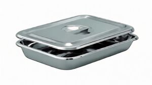 ถาดสแตนเลสทรงสี่เหลี่ยมผืนผ้าแบบใช้ซ้ำได้สำหรับเครื่องมือทางการแพทย์และทันตกรรม - Product Image 3