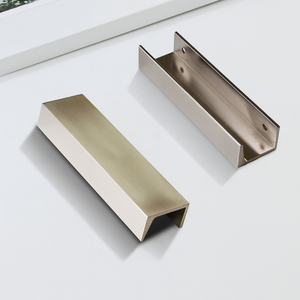 Poignée de meuble moderne minimaliste en acier inoxydable brossé en forme de U pour commode, quincaillerie durable pour chambre et salon - Product Image 3