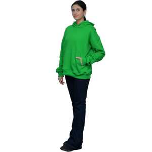 เสื้อฮู้ดผ้าโพลีเอสเตอร์คอตตอนพิมพ์ลายสำหรับผู้หญิง สีเขียวพรีเมียม สวมใส่สบาย ทรงหลวม แขนยาว แฟชั่นทันสมัย - Product Image 5