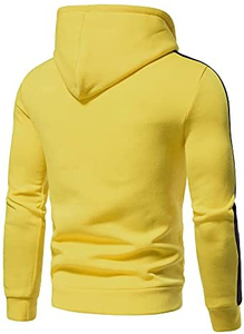Chándal con Capucha Amarillo para Hombre, Manga Larga, Color Sólido, Transpirable, de Poliéster, Estilo Casual para Otoño, Corte Regular, con Bolsillos Laterales - Product Image 2