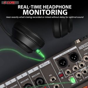 คอนโซลเครื่องเสียงดีเจ6แชนแนลเครื่องผสมเสียง PA อนาล็อกคาราโอเกะร้องเพลงพอดคาสต์เพลงบลูทูธพีซี - Product Image 6