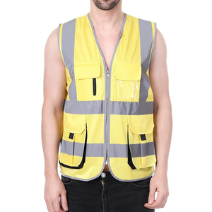 Chaleco de Seguridad de Alta Visibilidad EN ISO 20471 Clase 2, Transpirable, de Malla de Poliéster, con Cierre Frontal, 7 Bolsillos y Presilla para Radio - Product Image 1