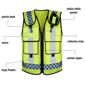 Chaleco Reflectante Impermeable de Alta Visibilidad ANSI Clase 1 con Cierre y Múltiples Bolsillos, Personalizado al por Mayor, Ropa de Trabajo de Seguridad OEM ODM - Product Image 6