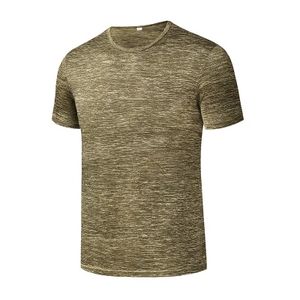 T-shirt de sport à manches courtes pour homme, coupe ajustée, séchage rapide, idéal pour la course à pied et l'entraînement, collection mode fitness 2026, vente en gros - Product Image 2