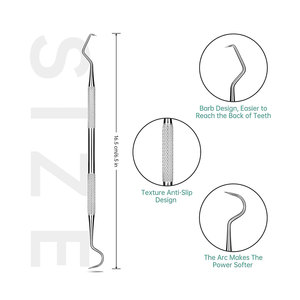 Dental Scraper Tool – Medical Grade Stainless Steel Dentist <b>Pick</b> & Tartar Scraper for <b>Tooth</b> Stain Plaque Removal Professional - Product Image 5