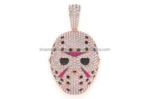 จี้รูปหน้ากากผู้รักษาประตูฮอกกี้ SHRAMAN DIAMOND สุดเทรนดี้ สไตล์ฮิปฮอป ทำจากเงินแท้ 925 ประดับเพชรแล็บโกรว์เต็มชิ้น ของขวัญเครื่องประดับชั้นดี - Product Image 2