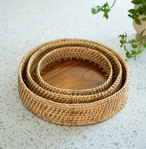 Bandeja de Servir de Ratán de Alta Calidad, Duradera, Hecha a Mano, Natural, Elegante, Organizador de Almacenamiento para Cocina y Hogar - Product Image 2