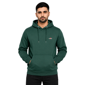Sweat-shirt à capuche pour homme, vert uni, streetwear décontracté, logo sur le devant, en molleton tricoté 300g, vêtement d'hiver - Product Image 1