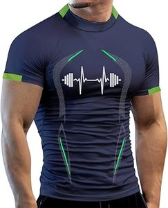 T-shirt imprimé pour homme, vêtements de sport réfléchissants, équipement d'entraînement, haute élasticité, coupe ajustée, tee-shirt de musculation, logo par transfert thermique - Product Image 2