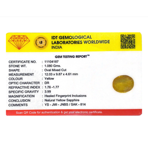 Yellow Sapphire 5.4 Carat Oval Cut Loose Gemstone for Fine Jewelry - Product Image 4