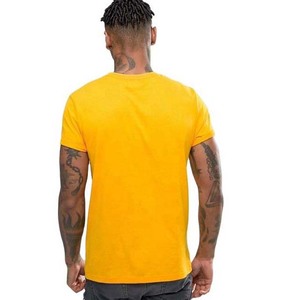 T-shirts style urbain pour hommes, manches courtes, couleur jaune, en coton respirant, grandes tailles, col rond, coupe ajustée, chemises pour hommes 2025 - Product Image 2