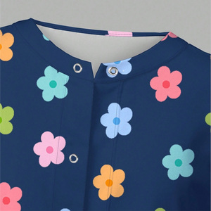 Blouses médicales à manches longues pour femmes, imprimé floral, uniformes médicaux, vêtements de travail d'hôpital, tissu tissé en coton et polyester - Product Image 5