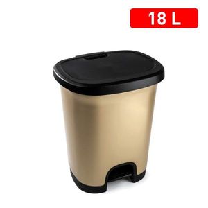 CUBO PEDAL 18L Cestino per Rifiuti con Coperchio Ribaltabile Dorato e Parte Superiore Nera, Elegante Contenitore per Rifiuti - Product Image 3