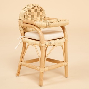 Toddler role playing toys rattan cane feeding chair for <b>dolls</b> top quality <b>doll</b> high chairs - Product Image 2