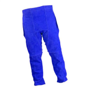 Pantalon de soudeur en cuir fendu grande taille personnalisé, résistant aux flammes, vêtement de travail industriel, coutures en Kevlar, salopette de sécurité robuste - Product Image 1