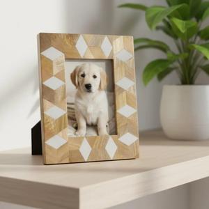 Cadre photo artisanal en nacre naturelle, décoration murale ou de table de qualité avec des caractéristiques vintage, cadre photo fait main - Product Image 2