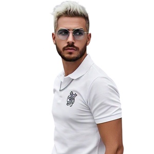 Venta al por mayor de algodón de seda liso Casual logotipo bordado personalizado para hombre Polo de golf para hombre de talla grande Polo para hombre - Product Image 1