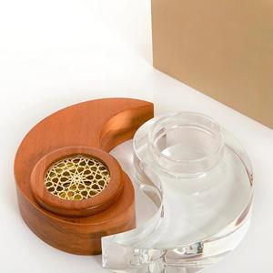 Quemador de Incienso Árabe de Diseño Moderno, Combinación de Resina Epoxi y Madera, Nuevo Estilo, para Aromatizar el Hogar y Uso Religioso, Mubakhir - Product Image 1