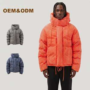 OEM Custom Trendy Mens Hooded Zipper Breathable Thick Puffer <b>Coats</b> Down Jacket Thick Warm Custom <b>Bubble</b> <b>Coat</b> - Product Image 1