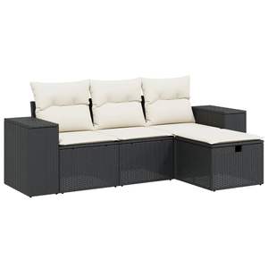 Conjunto de Sofás de Jardín de Poliratán Negro, Grande y Resistente, Muebles de Exterior Duraderos y Elegantes - Product Image 2