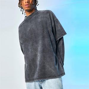 T-shirt décontracté personnalisé pour homme, 100 % coton, manches courtes, imprimé par sublimation numérique, style vintage, tissu tricoté teint en pièce - Product Image 1