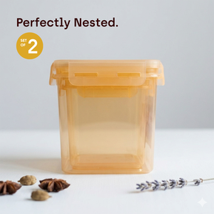 Clip Lock Airtight & Leakproof Silicon Sealed Square food storage container set of 2 Pcs| <b>Kitchen</b> & <b>Pantry</b> Organizar - Product Image 3
