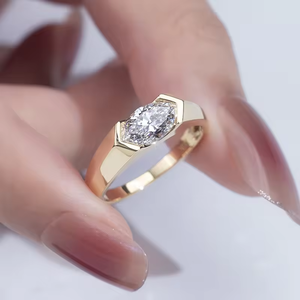 Women's Luxury Stylish 1 Carat Yellow Gold Marquise Cut Diamond Engagement <b>Ring</b> IGI Certified Classic Style <b>Wedding</b> Party - Product Image 3