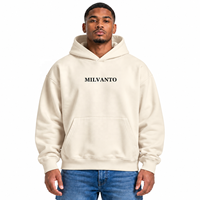 Hoodie Pria Hijau Custom 450 GSM Bahan Fleece Katun Tebal Premium Ukuran Besar dengan Kantong Kanguru Model Longgar