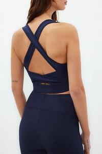 Sujetador deportivo de alta resistencia de spandex Modest 2026, personalizado, con efecto push-up, para entrenamiento, gimnasio, ropa deportiva, diseño de espalda cruzada, sujetador de yoga liso. - Product Image 3