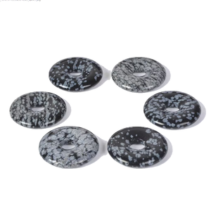 Donuts en cristal naturel, obsidienne flocon de neige, pierre gemme, pierre de cristal, pierres gemmes Reiki, donuts de guérison, agate, grossiste - Product Image 3